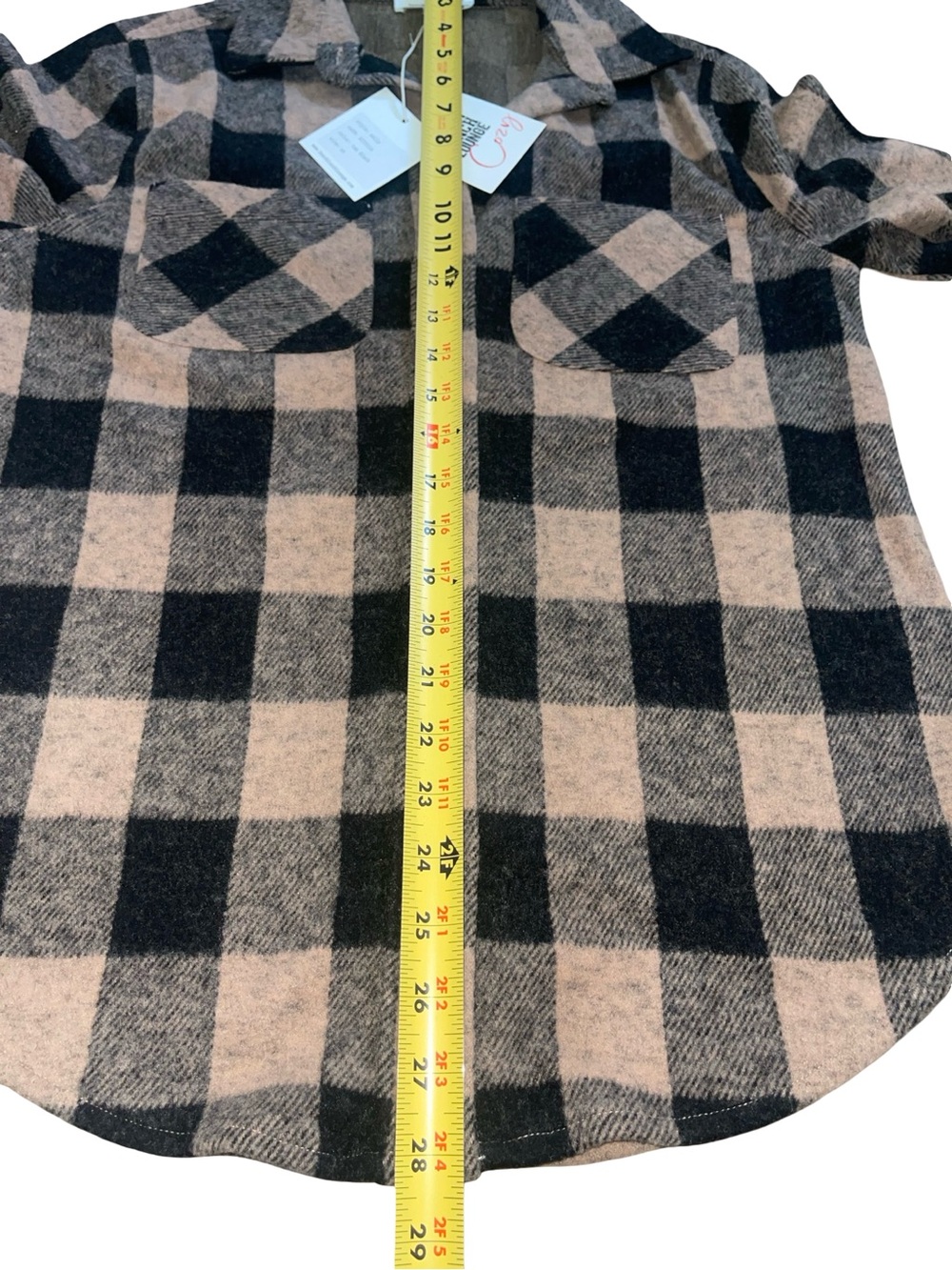 NWT Beach Lunch Lounge Cozy Plaid Flannel Shacket Top Pink Black size XS - Picture 7 of 7
